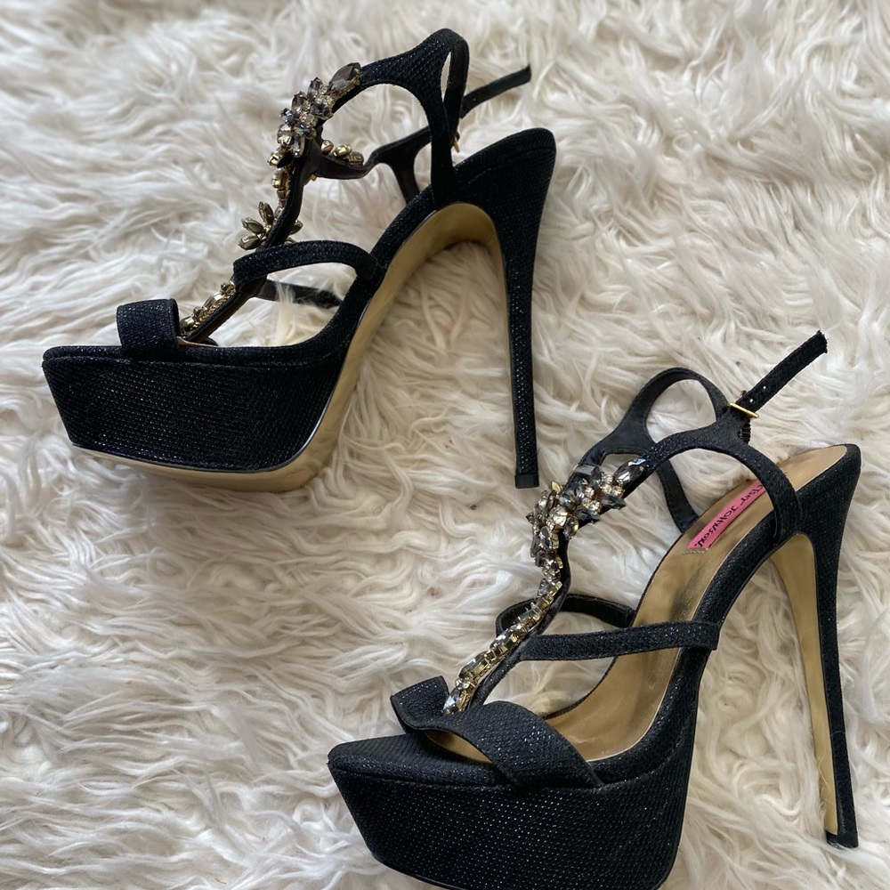 Brand new Betsey Johnson jeweled high heels